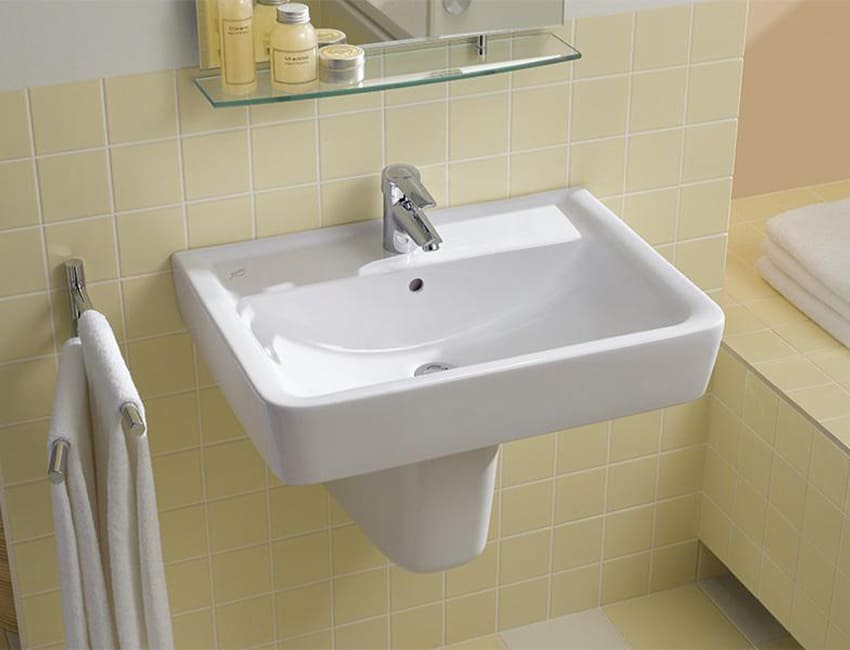Установка подвесной раковины